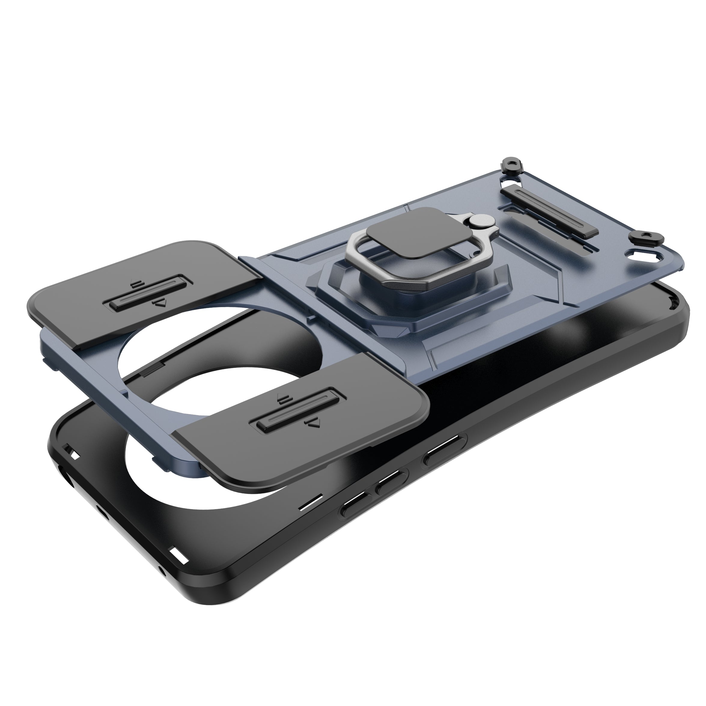 For Realme 12+ 5G Case PC+TPU Protective Phone Cover with Slide Camera Protector