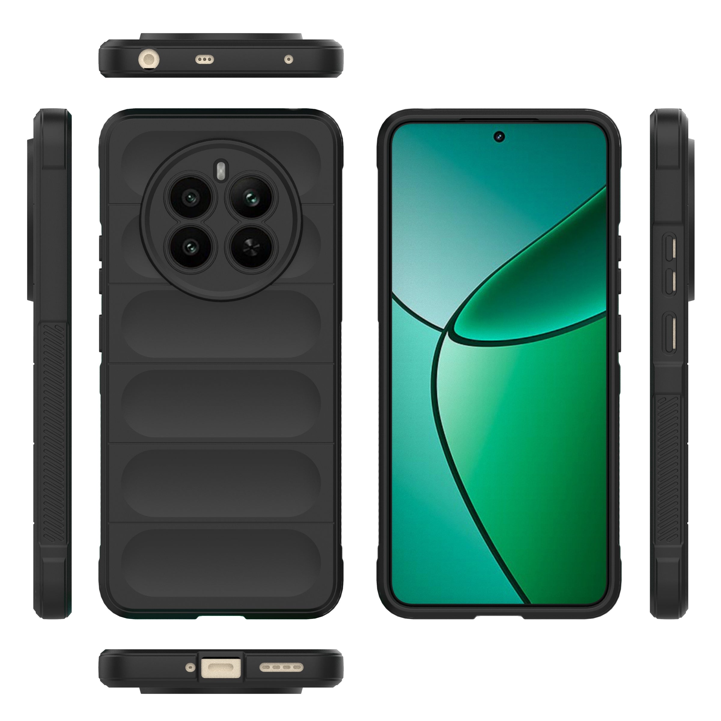 For Realme 12+ 5G TPU Case Anti-slip Rugged Back Protective Cover