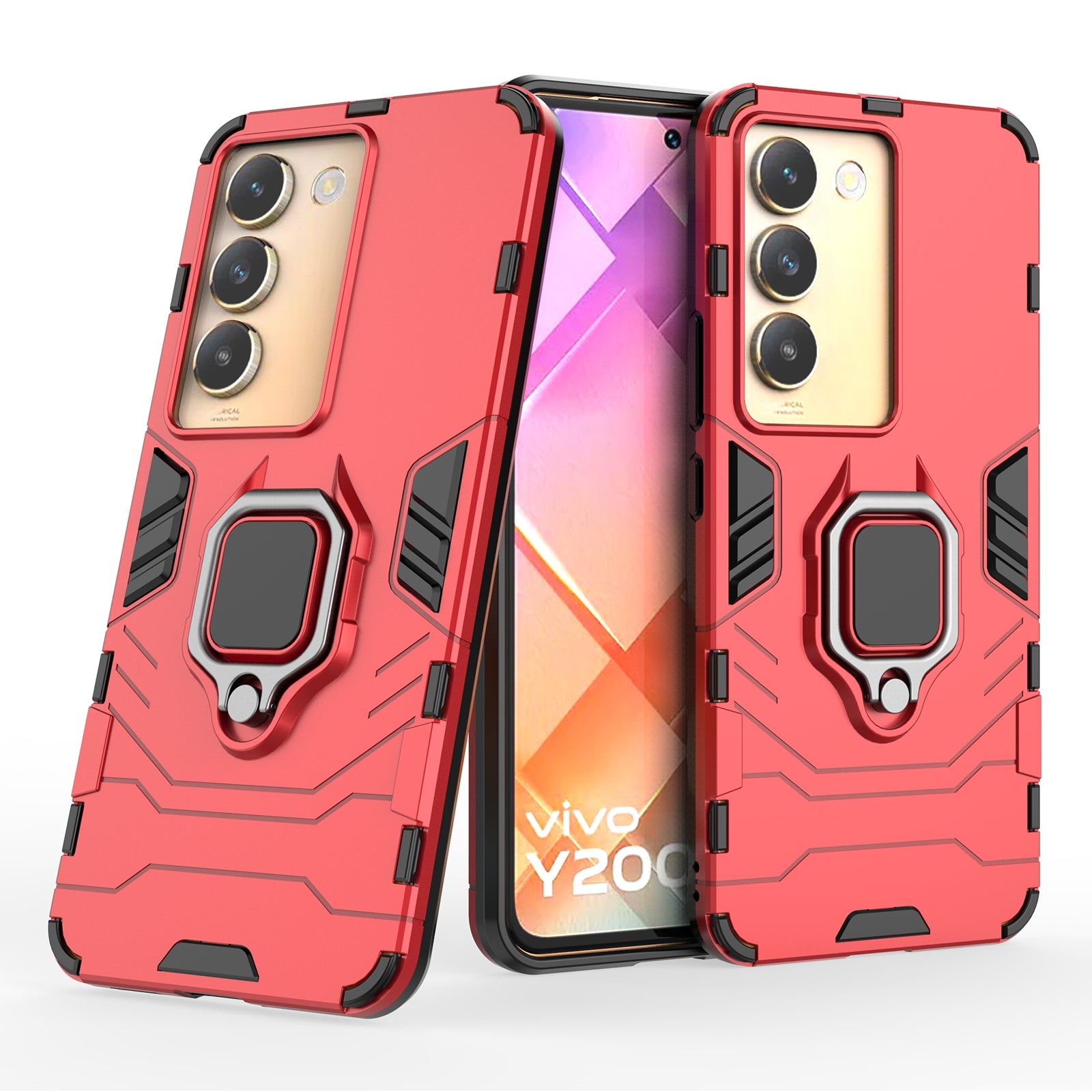 For vivo Y200e 5G Case with Bracket Kickstand PC+TPU Drop Protective Phone Cover