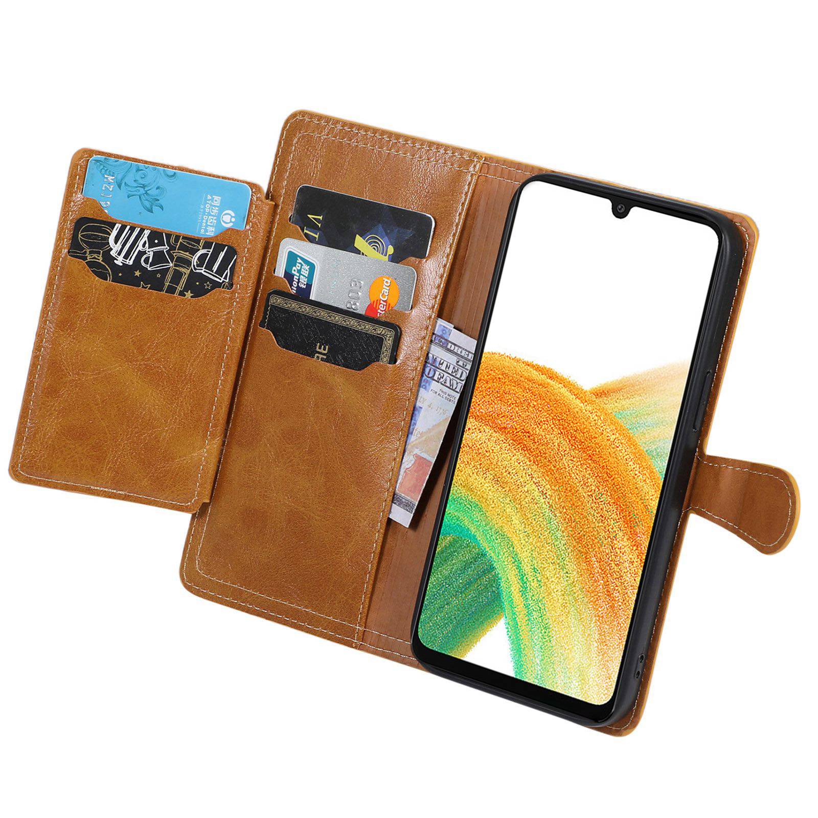 For Samsung Galaxy A35 5G Wallet Case Zipper PU Leather Stand Phone Cover
