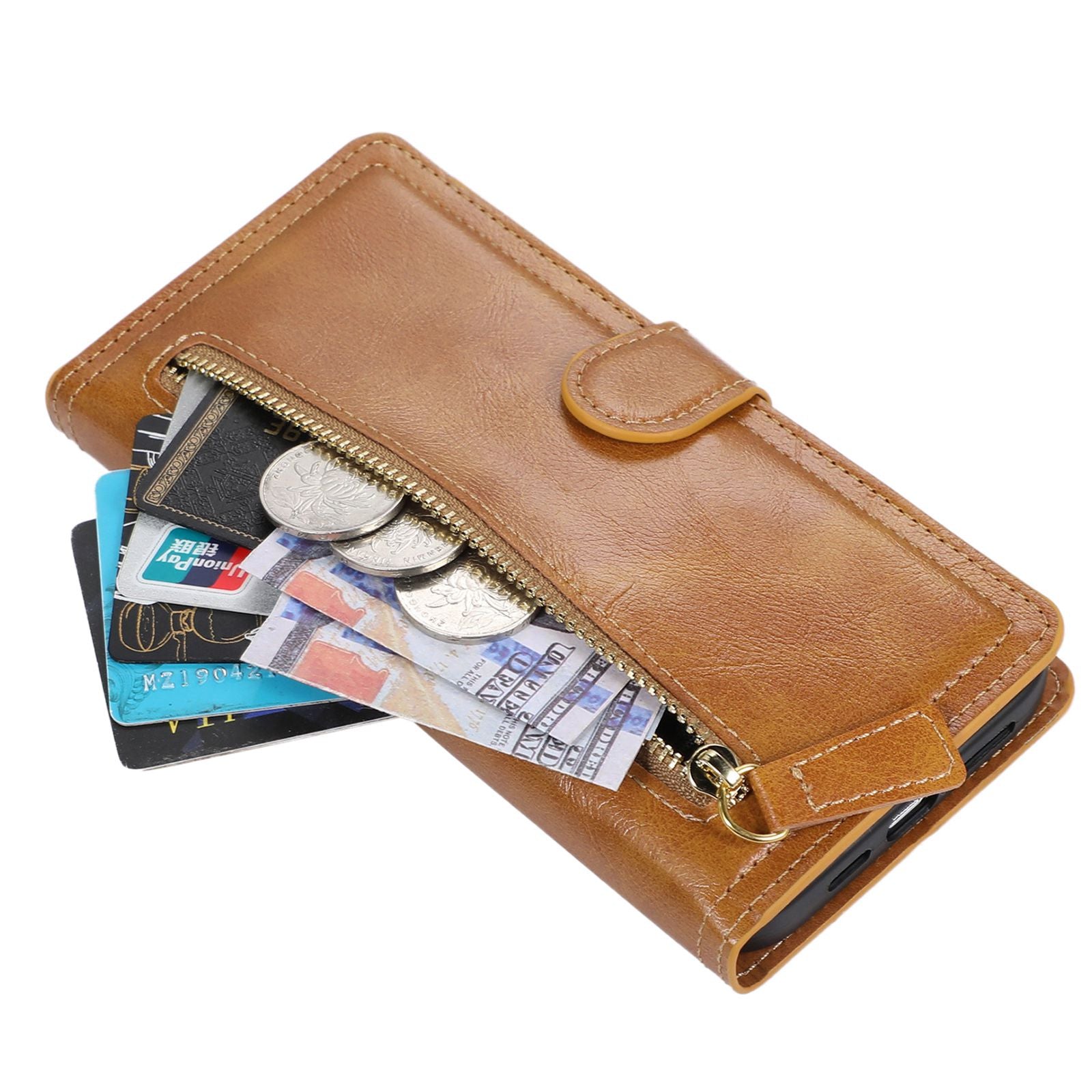For Samsung Galaxy A35 5G Wallet Case Zipper PU Leather Stand Phone Cover