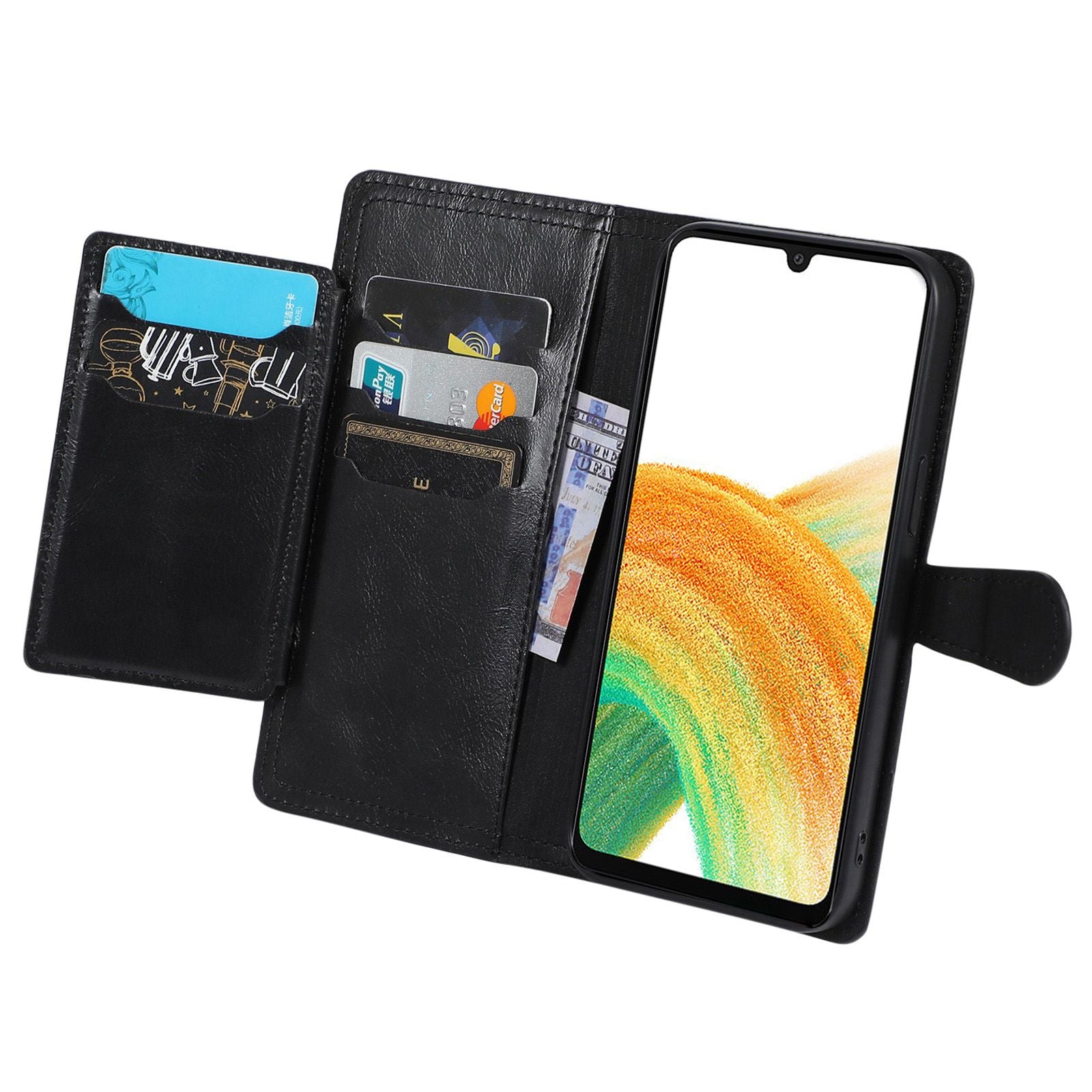 For Samsung Galaxy A55 5G Leather Case Zipper Wallet Stand Phone Cover