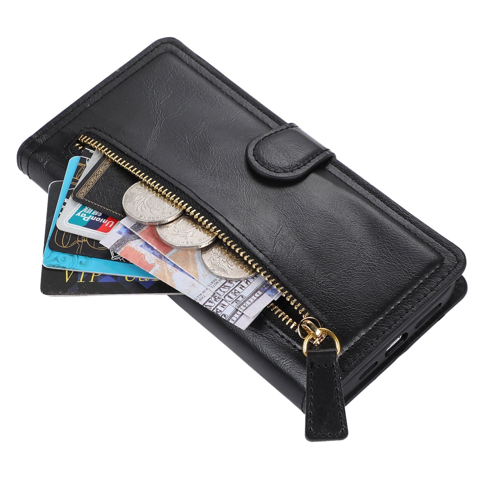 For Samsung Galaxy A55 5G Leather Case Zipper Wallet Stand Phone Cover