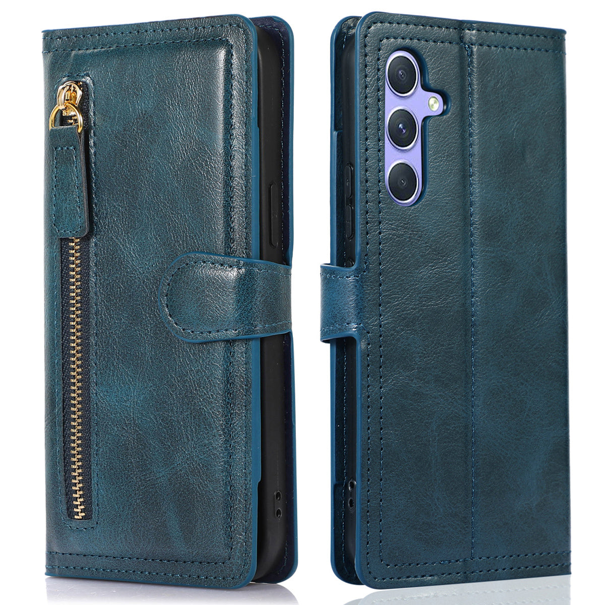 For Samsung Galaxy A55 5G Leather Case Zipper Wallet Stand Phone Cover