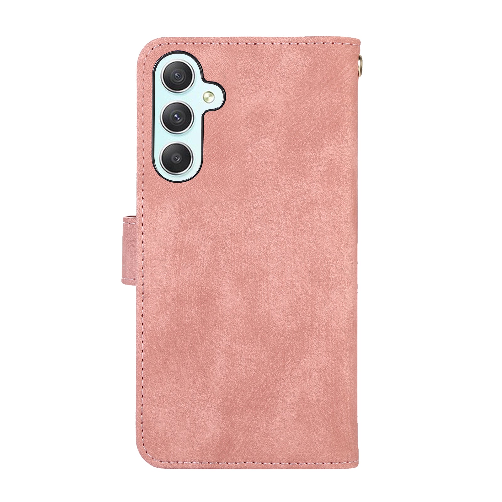 For Samsung Galaxy A15 4G / 5G Case Leather Zipper Pocket Wallet Phone Cover with Wrist Strap