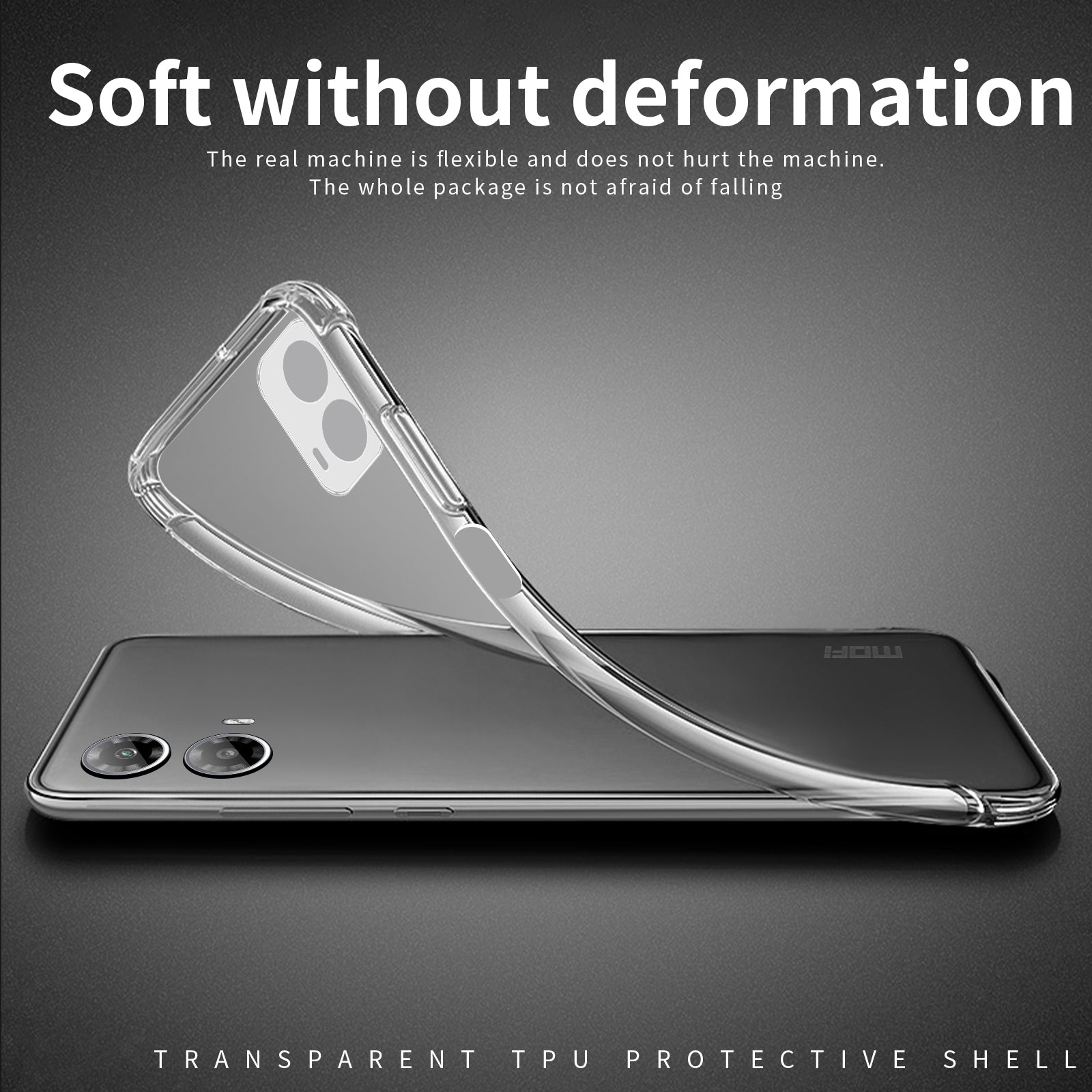 MOFI For Motorola Moto G34 5G Case Crystal Clear TPU Protective Phone Cover