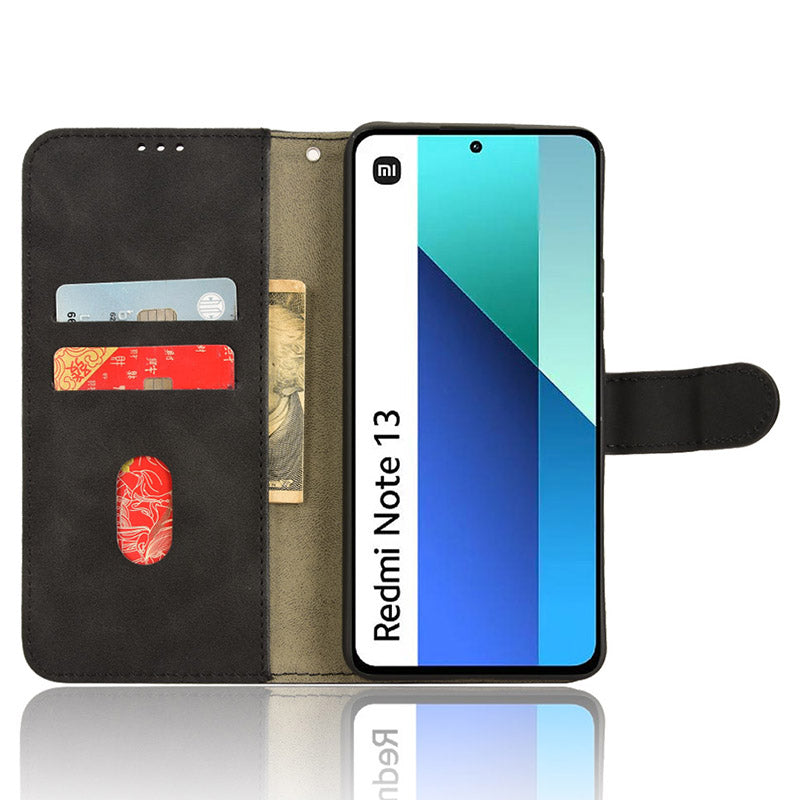 For Xiaomi Redmi Note 13 4G Case Skin-Touch Leather Flip Stand Phone Protective Cover