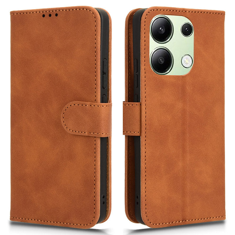 For Xiaomi Redmi Note 13 4G Case Skin-Touch Leather Flip Stand Phone Protective Cover