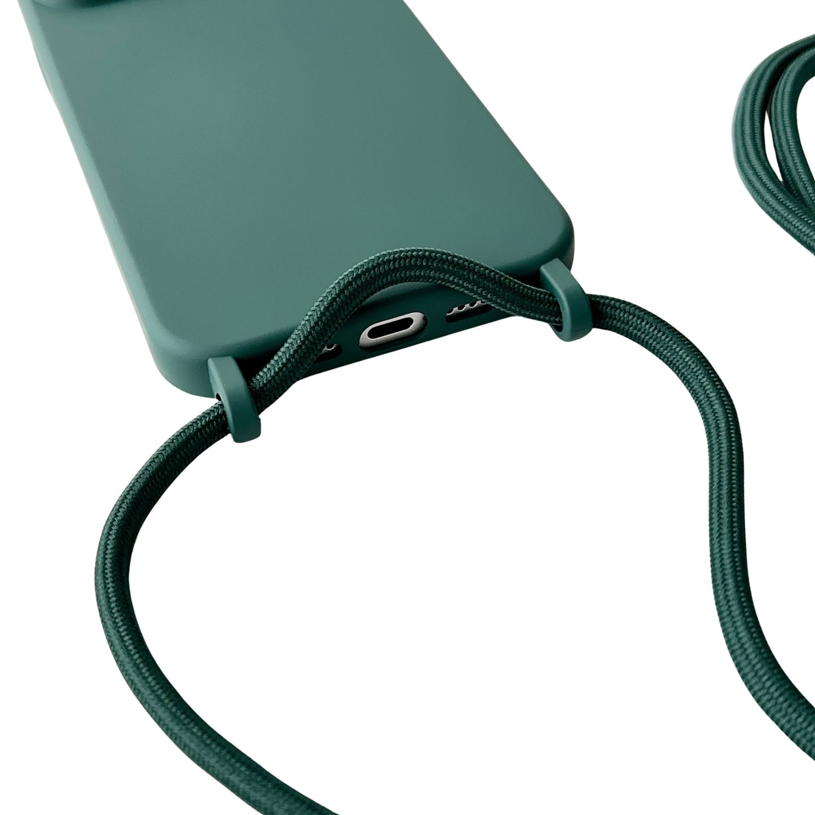 For iPhone 13 Pro Crossbody Lanyard Case Liquid Silicone Protective Phone Cover