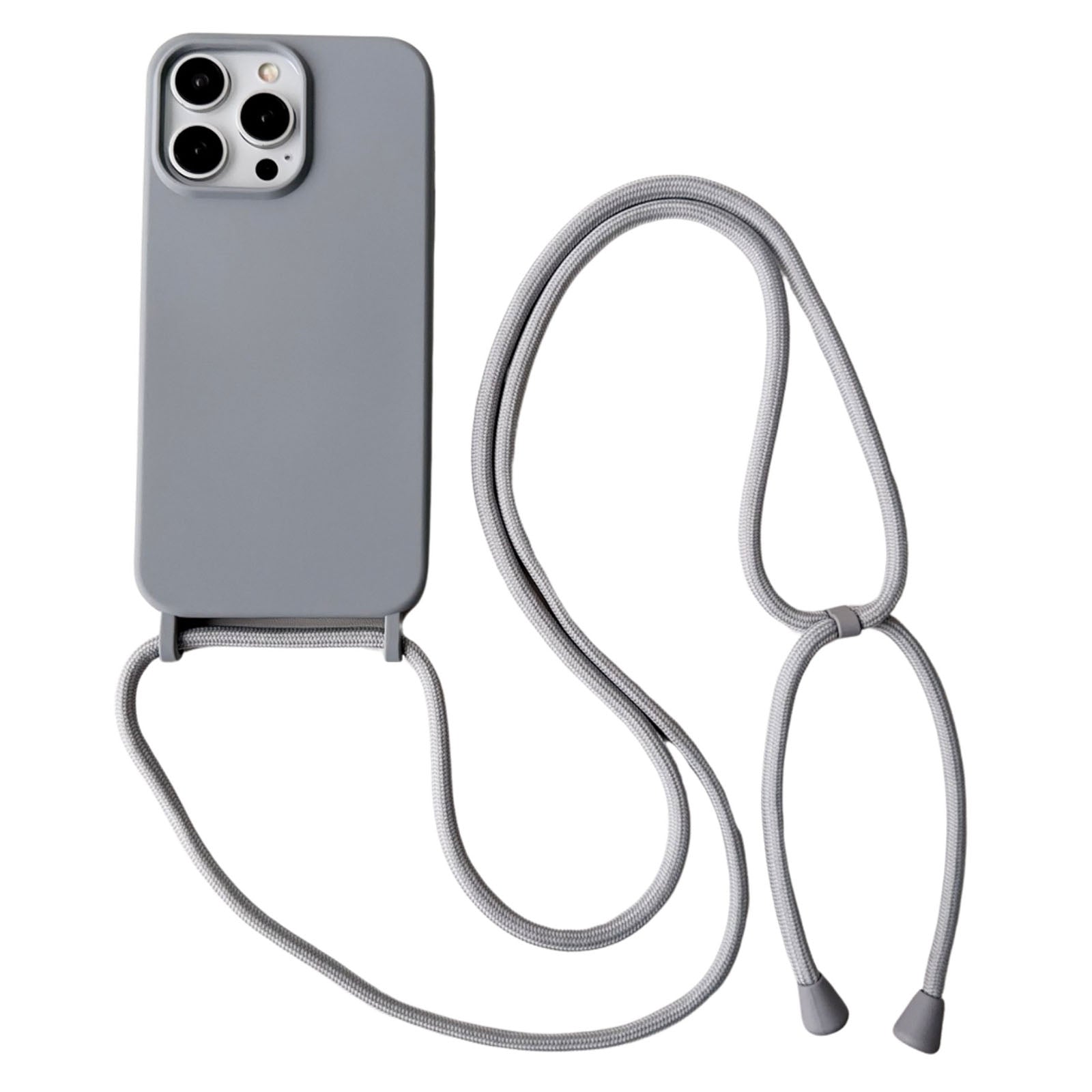 For iPhone 13 Pro Crossbody Lanyard Case Liquid Silicone Protective Phone Cover
