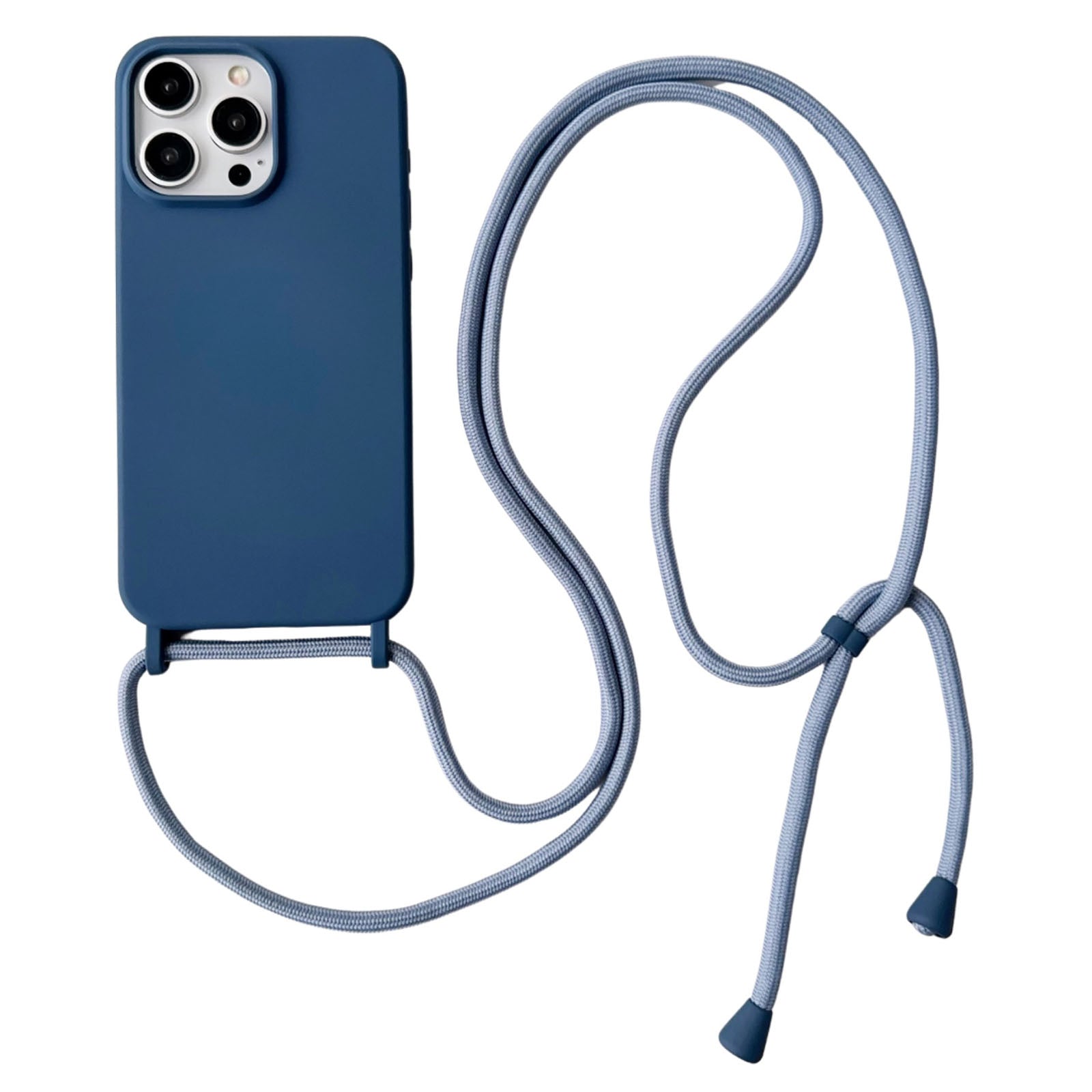 For iPhone 13 Pro Crossbody Lanyard Case Liquid Silicone Protective Phone Cover