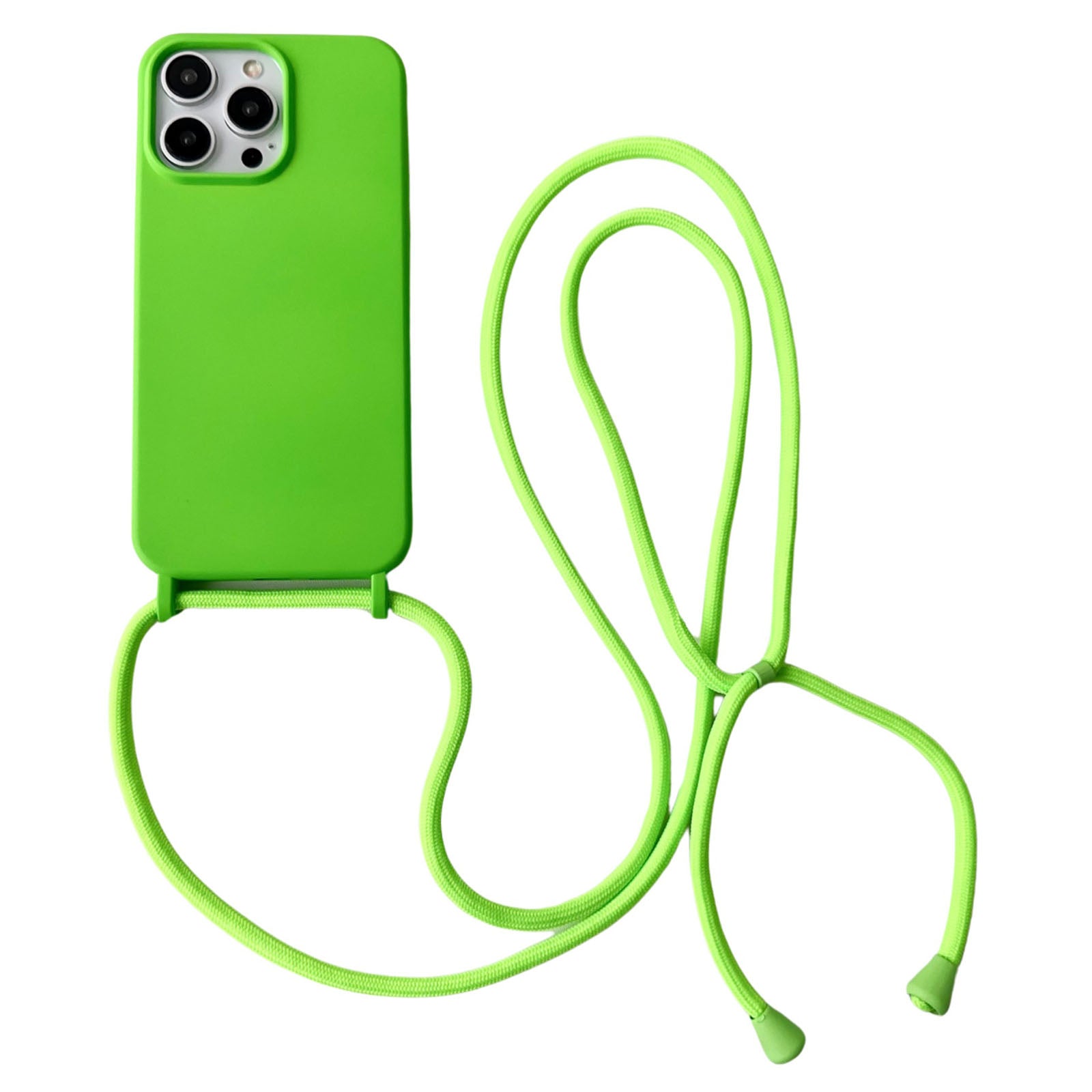 For iPhone 13 Pro Crossbody Lanyard Case Liquid Silicone Protective Phone Cover