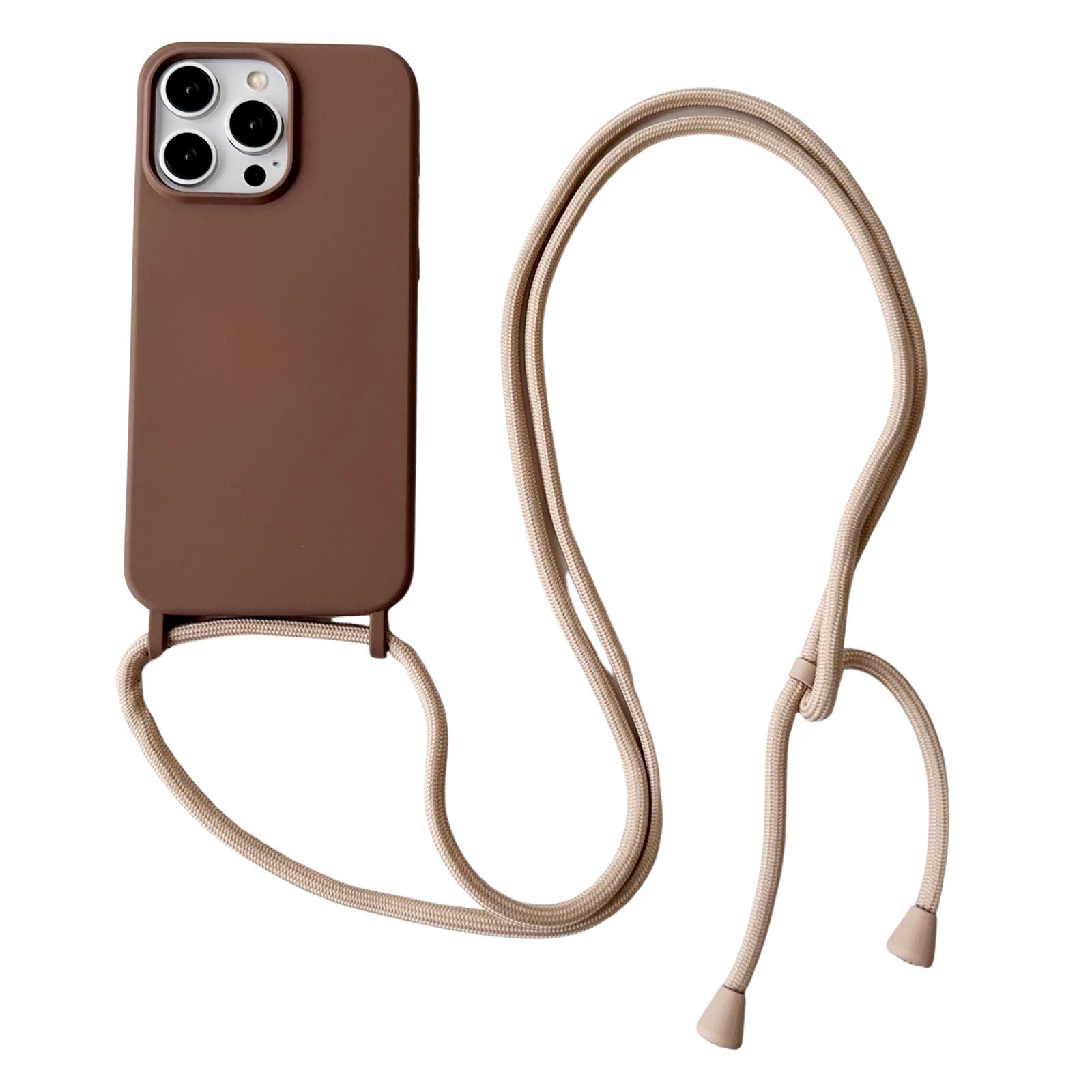 For iPhone 13 Pro Crossbody Lanyard Case Liquid Silicone Protective Phone Cover