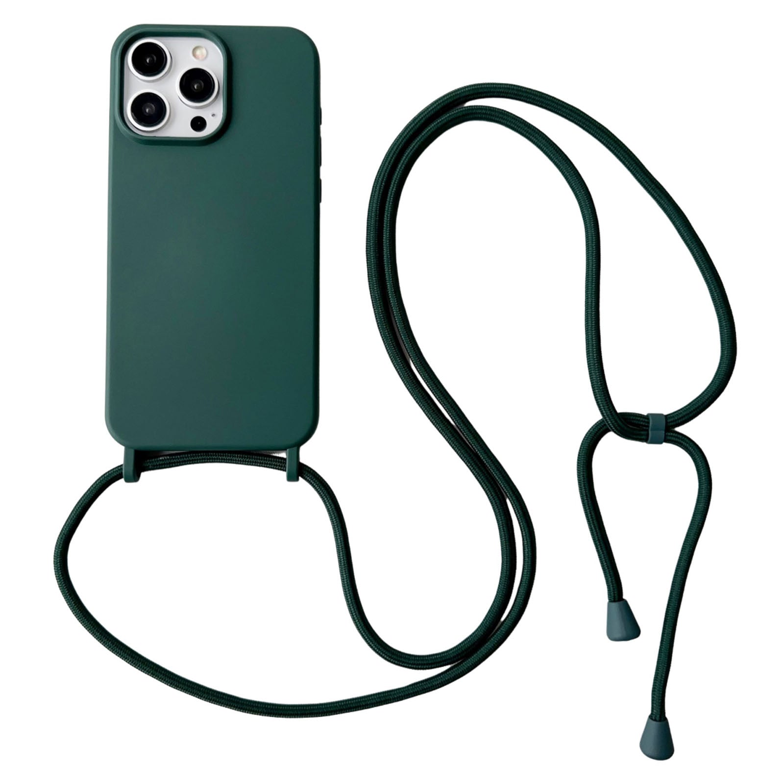 For iPhone 13 Pro Max Liquid Silicone Phone Case with Neck Strap Slim Fit Shockproof Cover