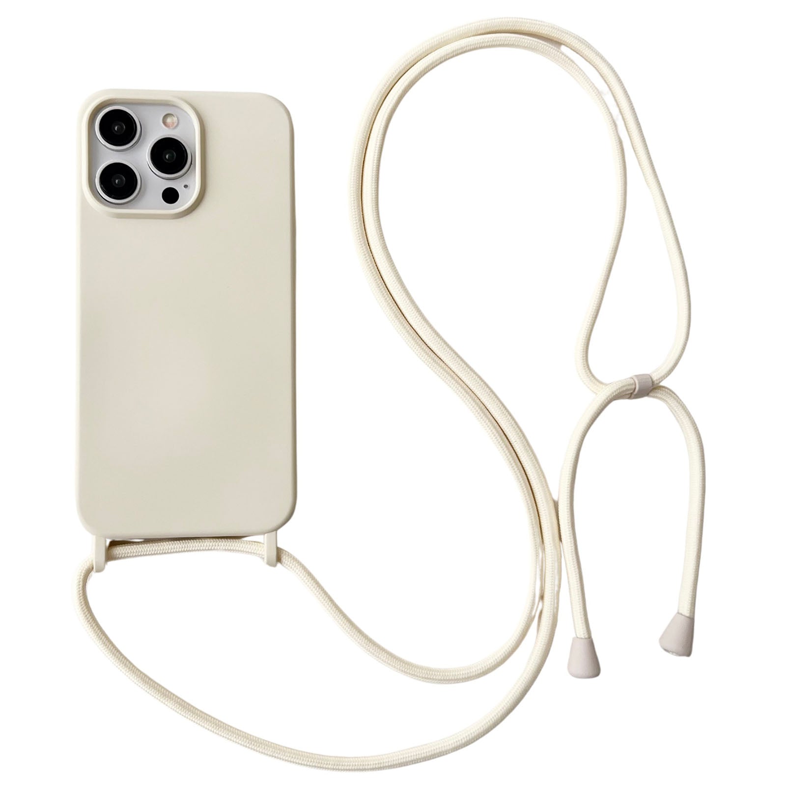 For iPhone 13 Pro Max Liquid Silicone Phone Case with Neck Strap Slim Fit Shockproof Cover