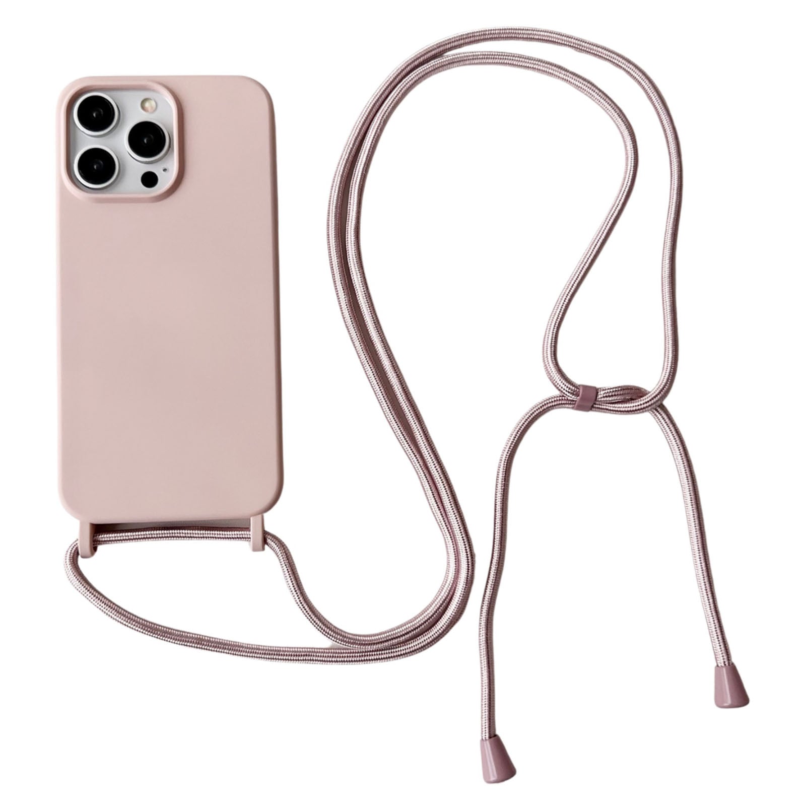 For iPhone 13 Pro Max Liquid Silicone Phone Case with Neck Strap Slim Fit Shockproof Cover