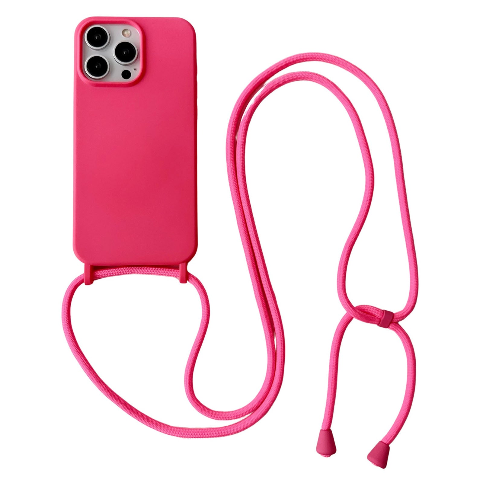For iPhone 13 Pro Max Liquid Silicone Phone Case with Neck Strap Slim Fit Shockproof Cover