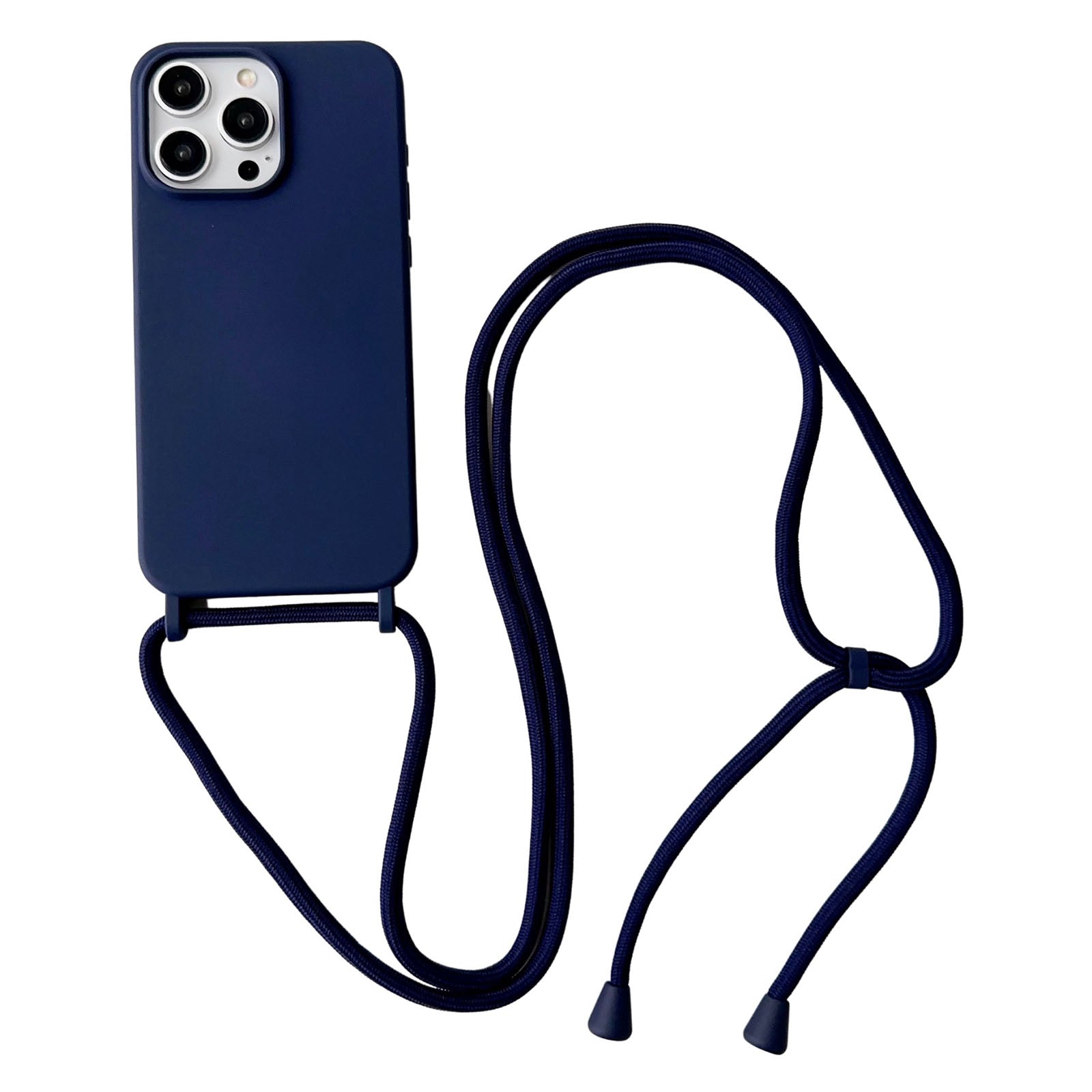 For iPhone 13 Pro Max Liquid Silicone Phone Case with Neck Strap Slim Fit Shockproof Cover
