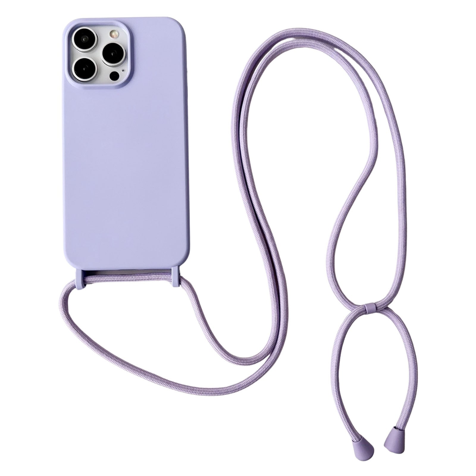 For iPhone 13 Pro Max Liquid Silicone Phone Case with Neck Strap Slim Fit Shockproof Cover