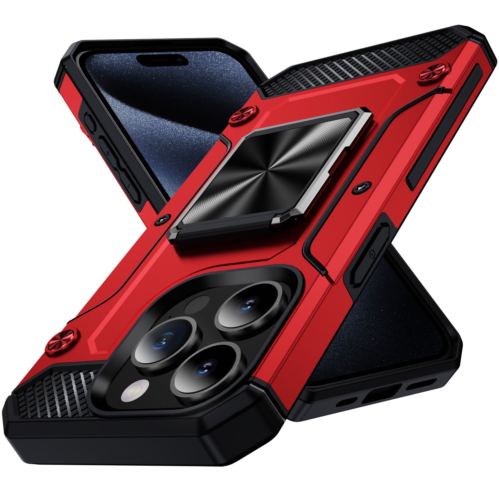 For iPhone 14 Pro Max Case Dual-Layer PC+TPU Kickstand Protective Phone Cover
