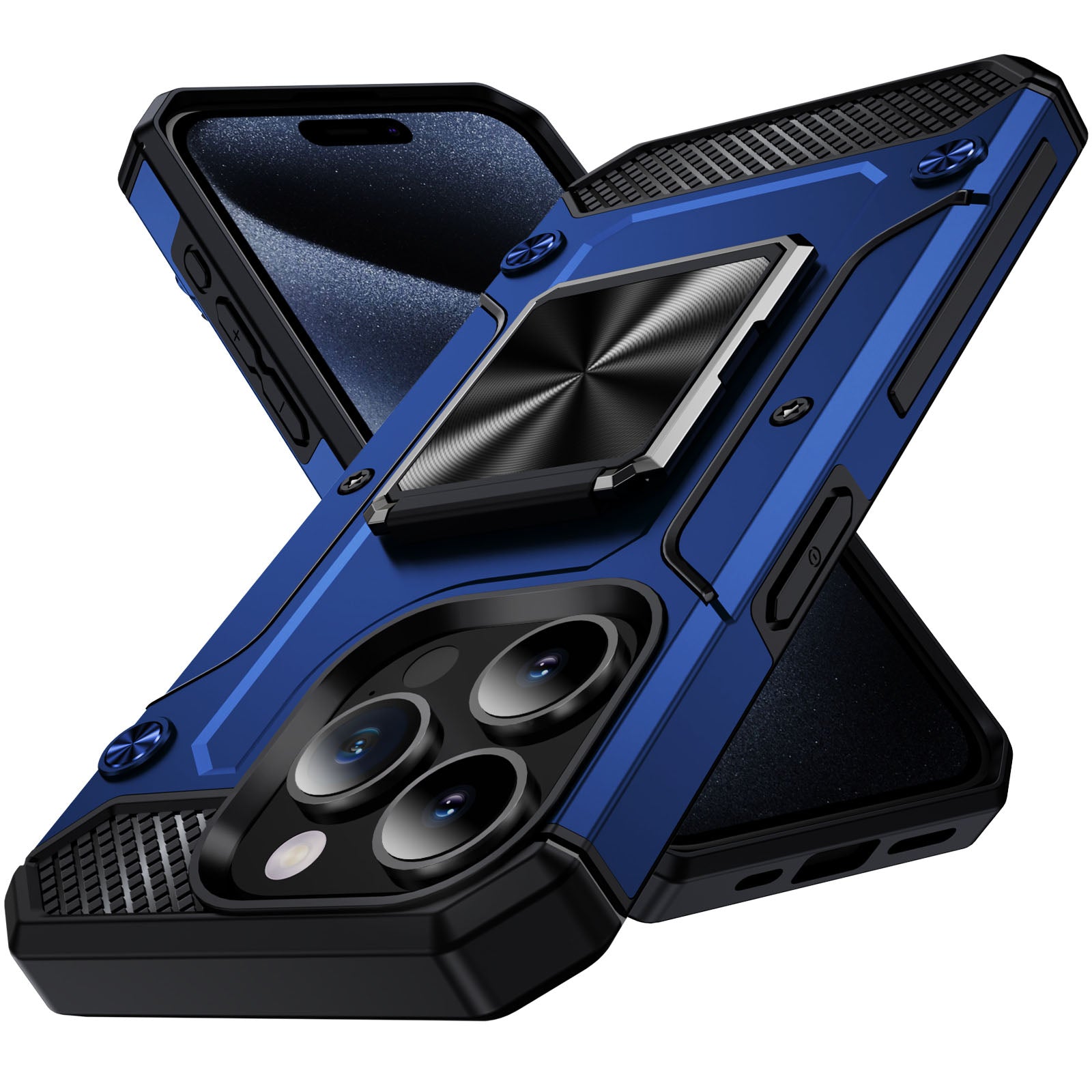 For iPhone 14 Pro Max Case Dual-Layer PC+TPU Kickstand Protective Phone Cover
