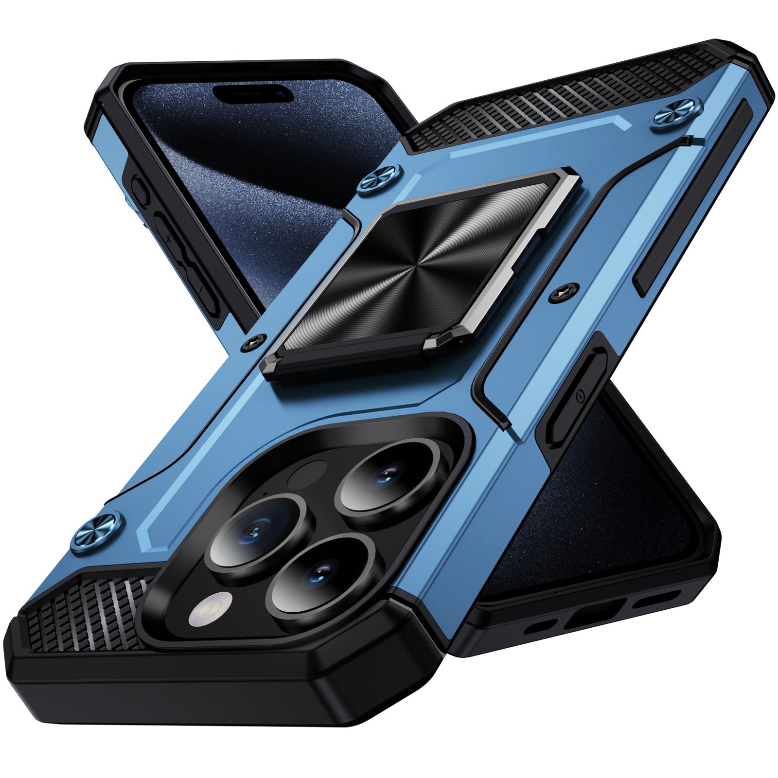 For iPhone 14 Pro Max Case Dual-Layer PC+TPU Kickstand Protective Phone Cover