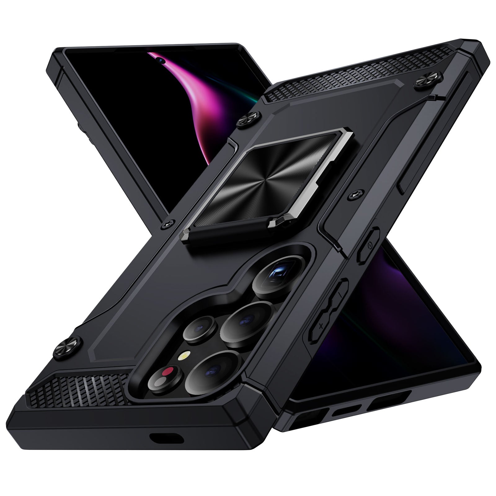 For Samsung Galaxy S24 Ultra Case PC+TPU Armor Shockproof Phone Cover Built-in Kickstand