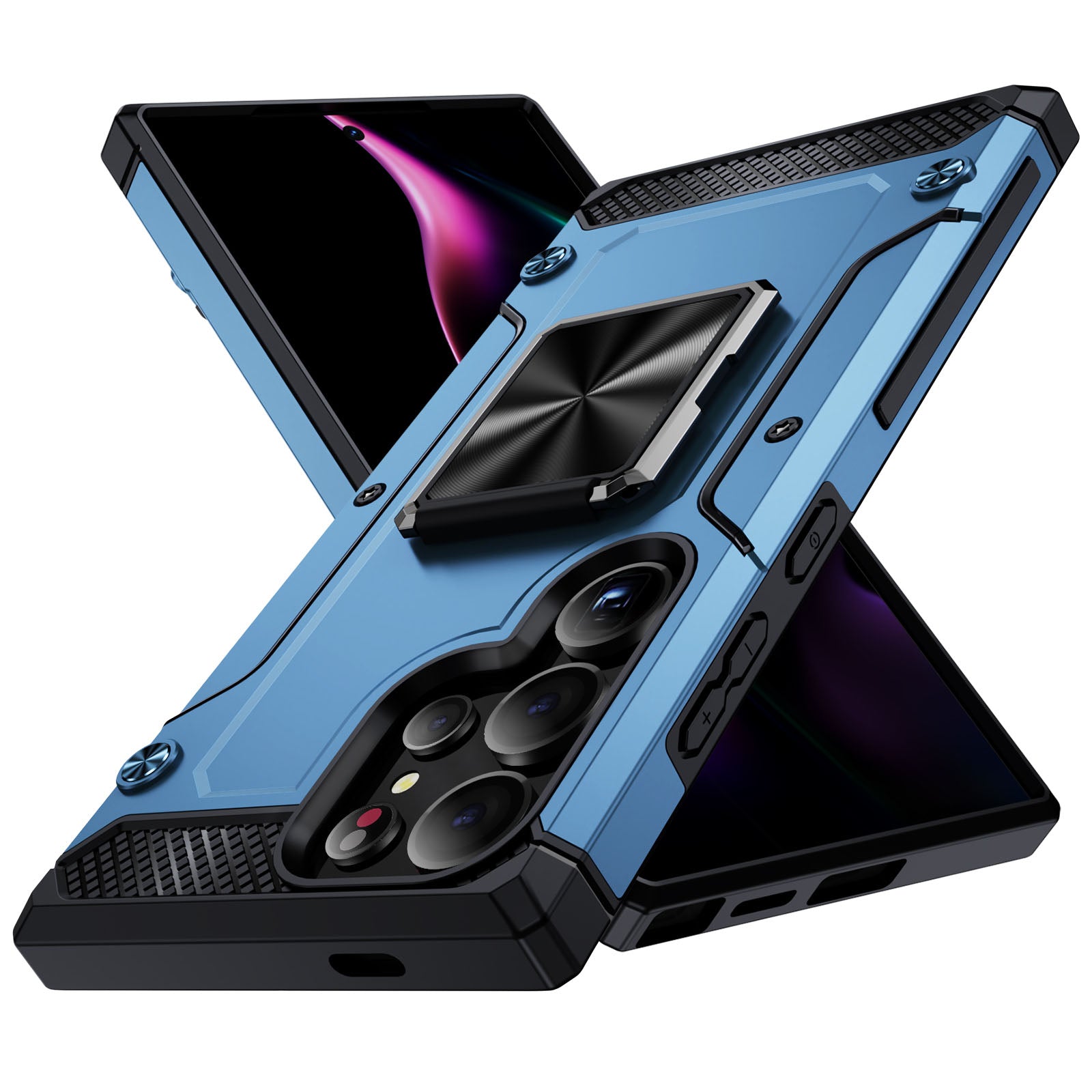 For Samsung Galaxy S24 Ultra Case PC+TPU Armor Shockproof Phone Cover Built-in Kickstand