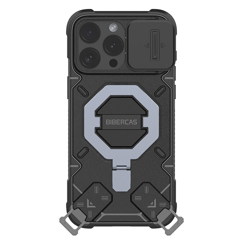 For iPhone 13 Pro Max Kickstand PC+TPU Phone Case Shockproof Phone Cover Compatible with MagSafe