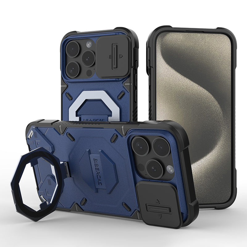 For iPhone 13 Pro Max Kickstand PC+TPU Phone Case Shockproof Phone Cover Compatible with MagSafe