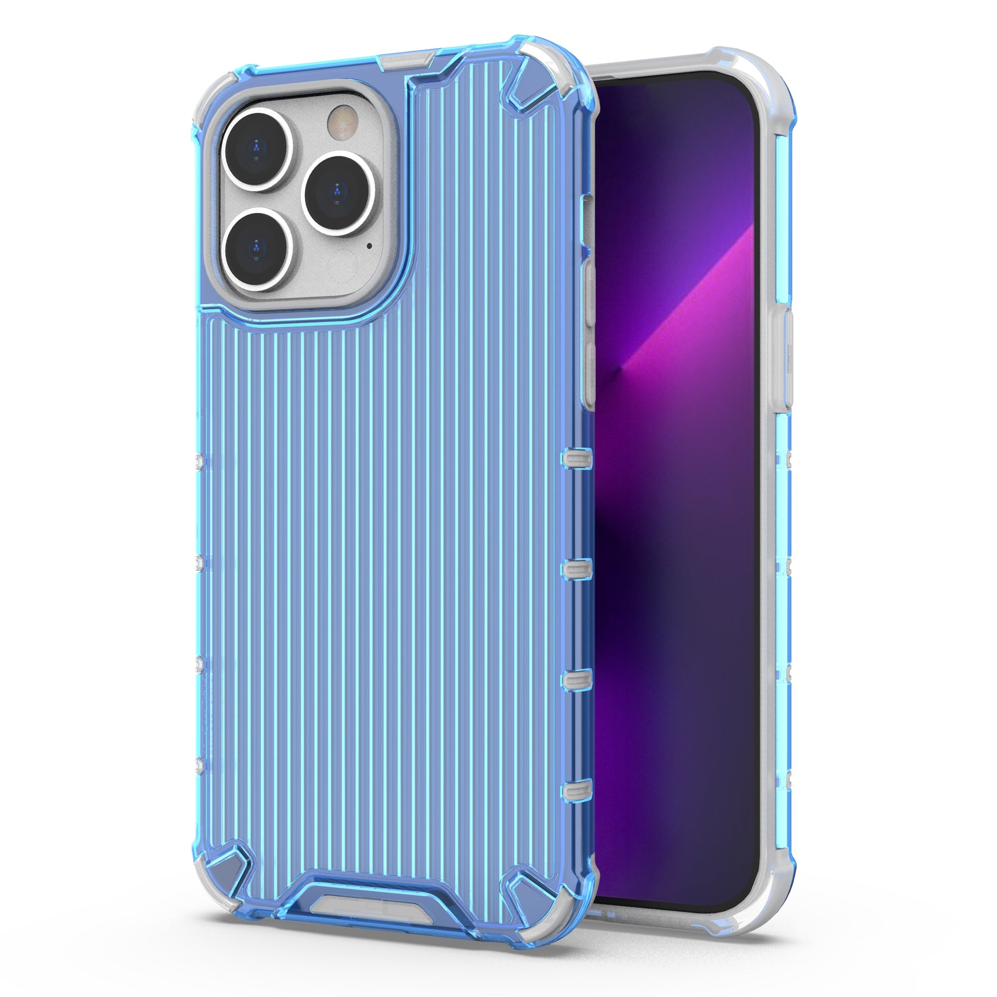 For iPhone 15 Pro Max Case PC+TPU Strip Pattern Heat Dissipation Phone Cover