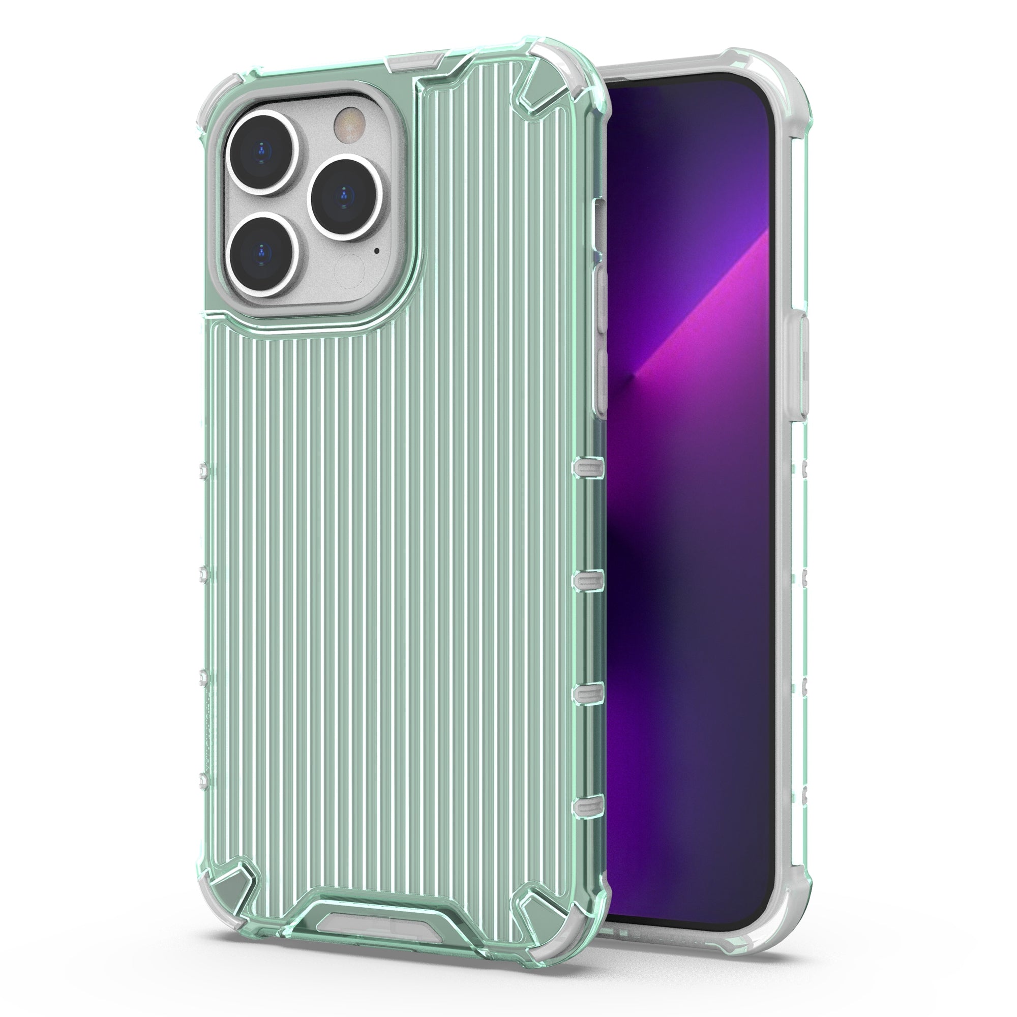 For iPhone 15 Pro Max Case PC+TPU Strip Pattern Heat Dissipation Phone Cover