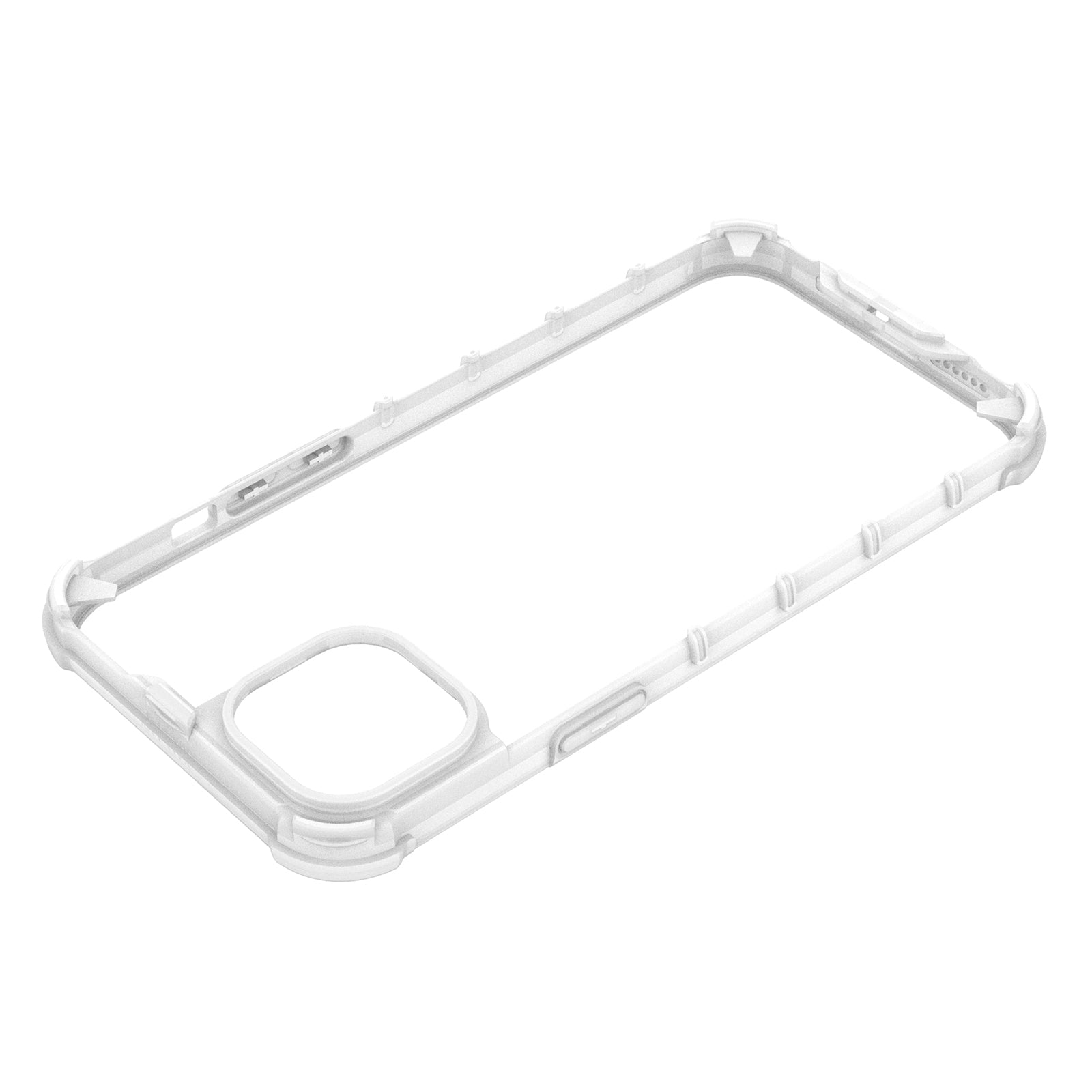 For iPhone 15 Plus Case PC+TPU Strip Pattern Phone Cover Air Cushion Drop Protection