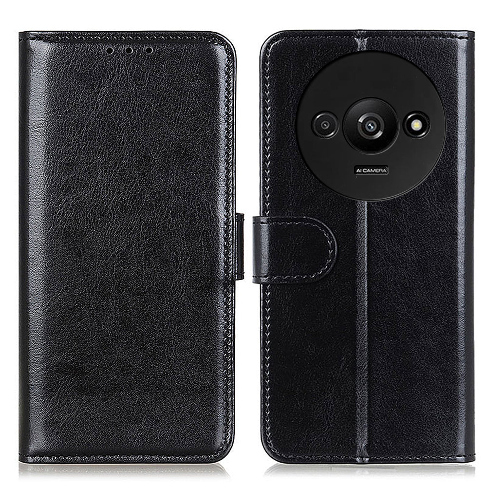 For Xiaomi Redmi A3 / Poco C61 4G Case Crazy Horse Texture Horizontal Flip Leather Phone Cover