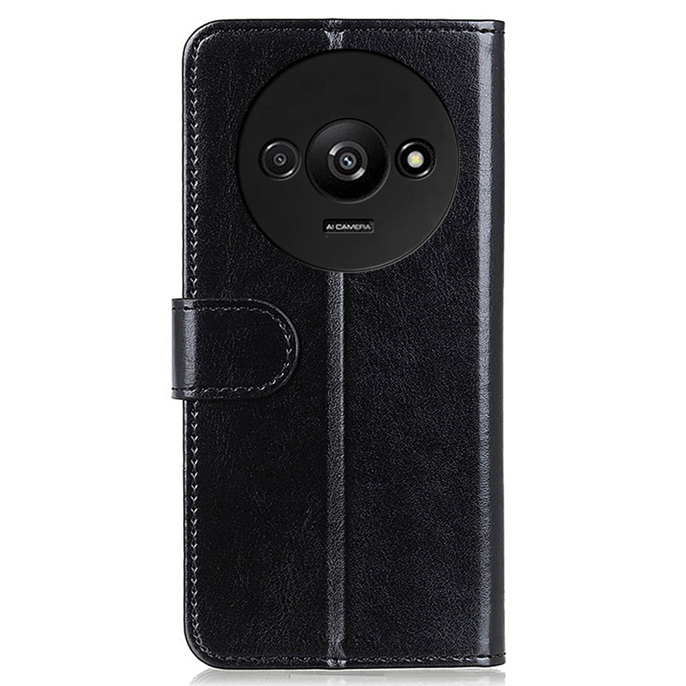 For Xiaomi Redmi A3 / Poco C61 4G Case Crazy Horse Texture Horizontal Flip Leather Phone Cover