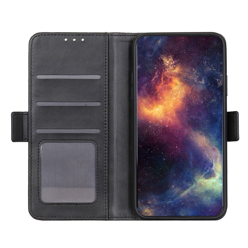 For Motorola Moto G34 5G Case PU Leather Cowhide Texture Phone Stand Cover
