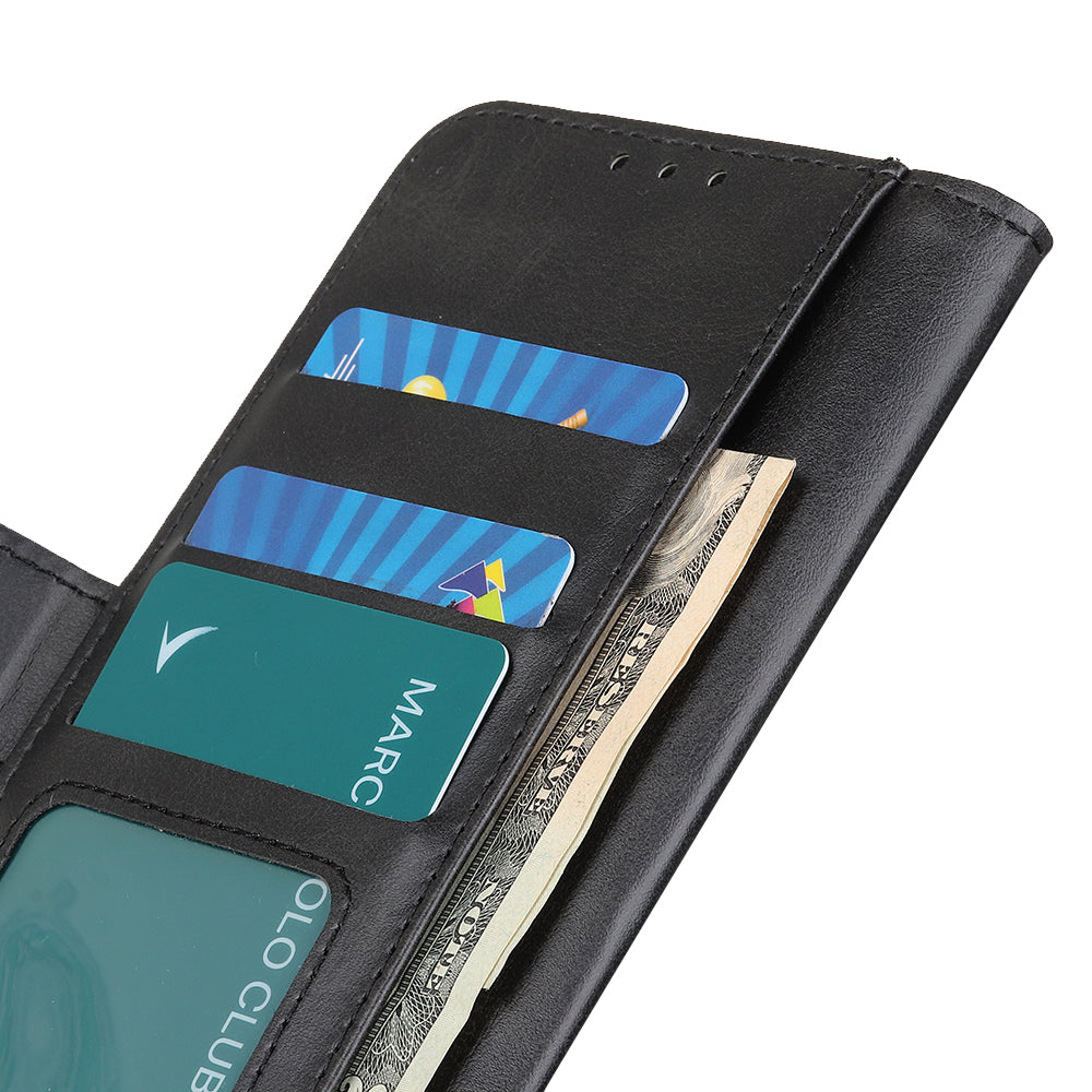 For Motorola Moto G34 5G Case PU Leather Cowhide Texture Phone Stand Cover