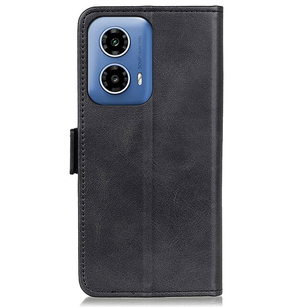 For Motorola Moto G34 5G Case PU Leather Cowhide Texture Phone Stand Cover