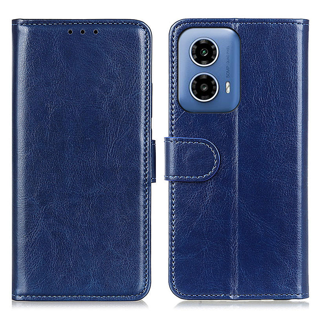 For Motorola Moto G34 5G Case Crazy Horse Texture PU Leather Phone Cover with Card Slots