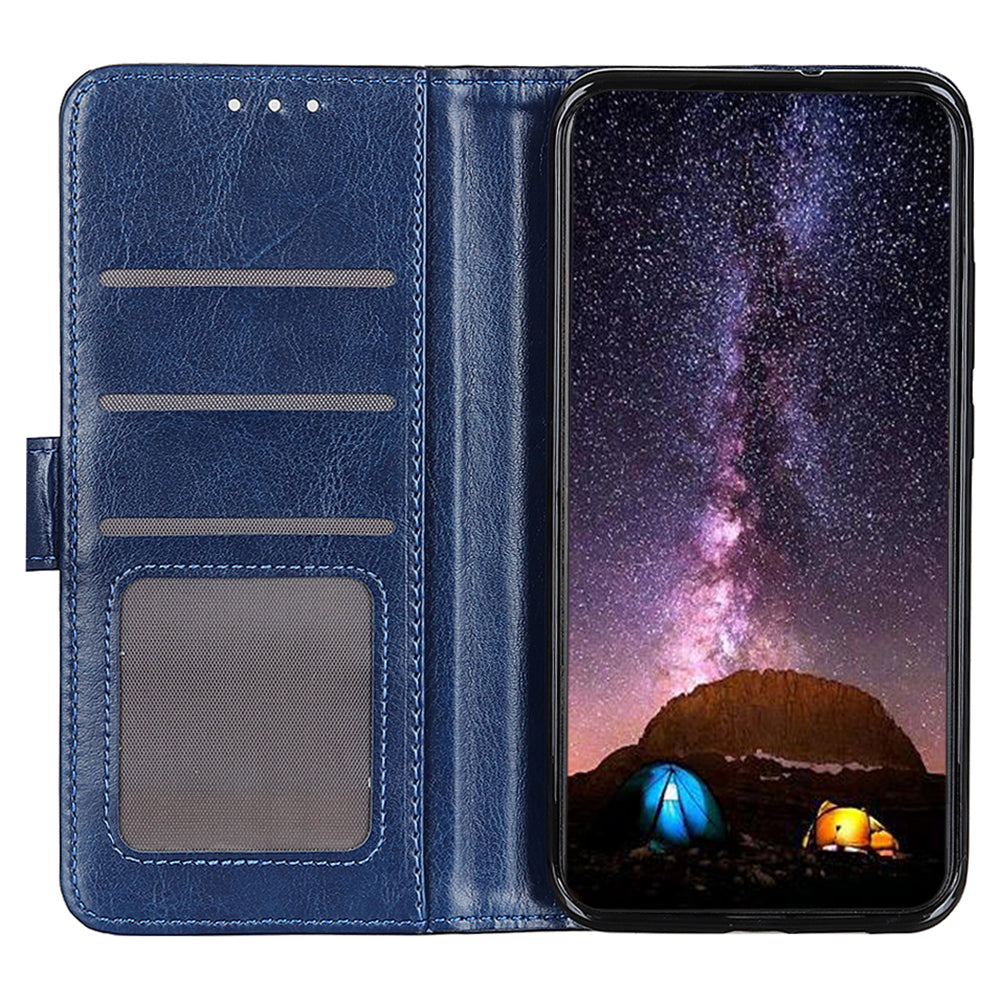 For Motorola Moto G34 5G Case Crazy Horse Texture PU Leather Phone Cover with Card Slots