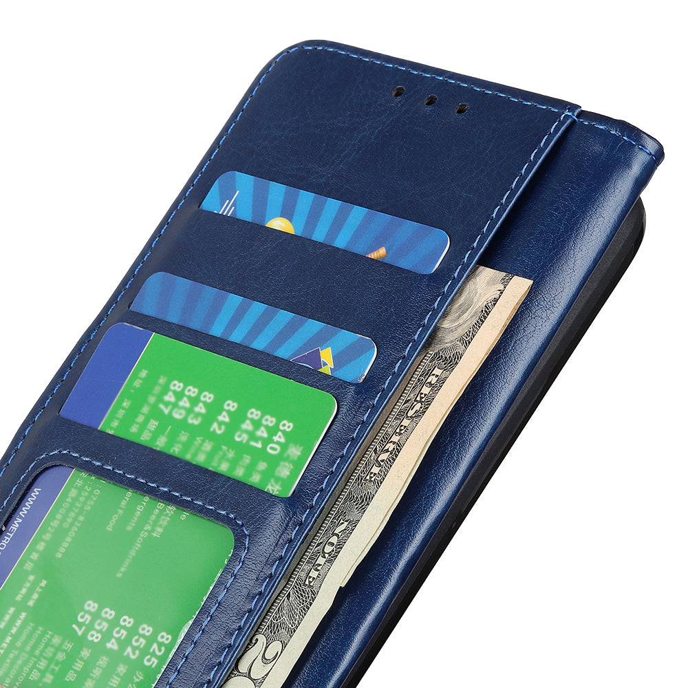 For Motorola Moto G34 5G Case Crazy Horse Texture PU Leather Phone Cover with Card Slots