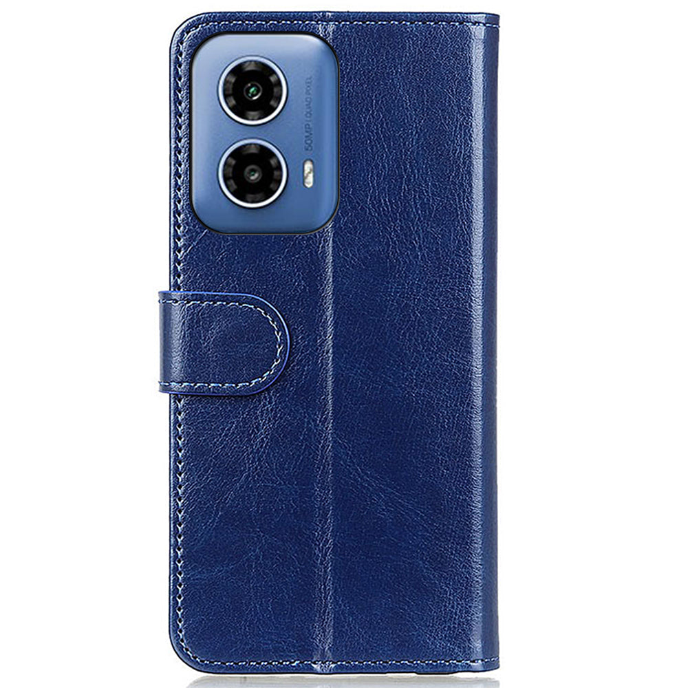 For Motorola Moto G34 5G Case Crazy Horse Texture PU Leather Phone Cover with Card Slots