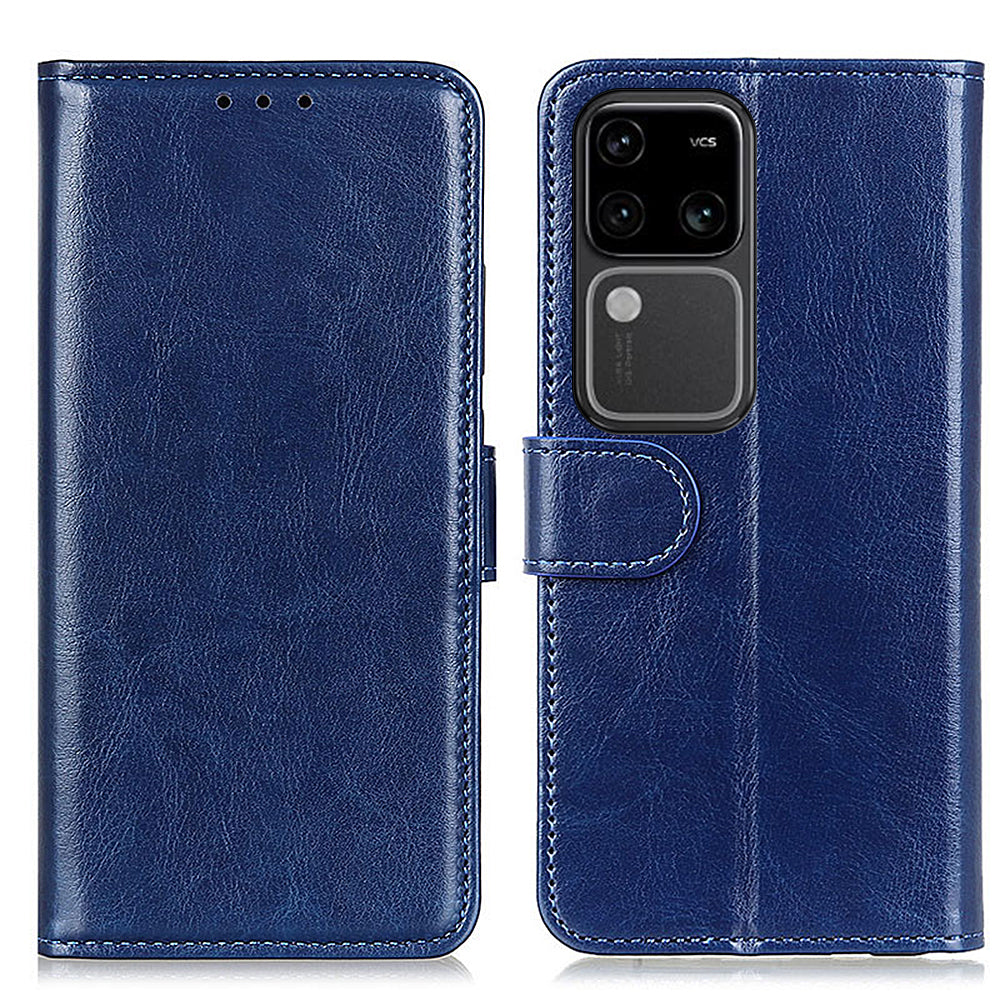 For vivo S18 5G Case PU Leather Crazy Horse Texture Wallet Dust-proof Phone Cover