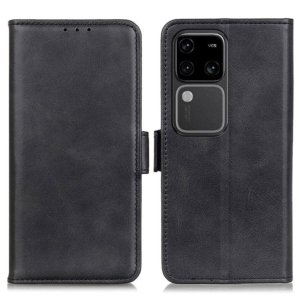 For vivo S18 5G Case PU Leather Card Slots Dual Magnetic Clasps Phone Cover