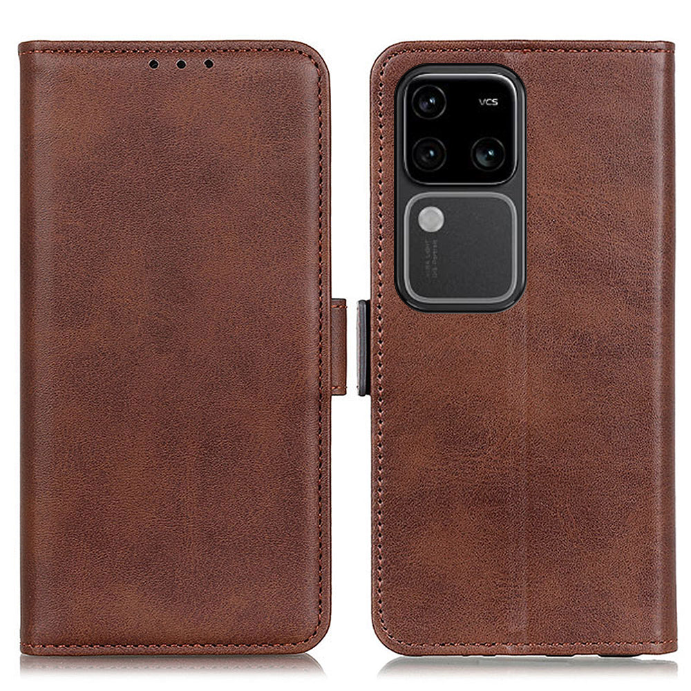 For vivo S18 5G Case PU Leather Card Slots Dual Magnetic Clasps Phone Cover