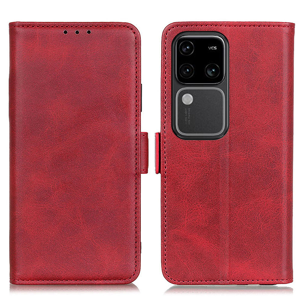 For vivo S18 5G Case PU Leather Card Slots Dual Magnetic Clasps Phone Cover