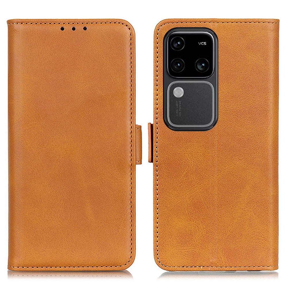 For vivo S18 5G Case PU Leather Card Slots Dual Magnetic Clasps Phone Cover