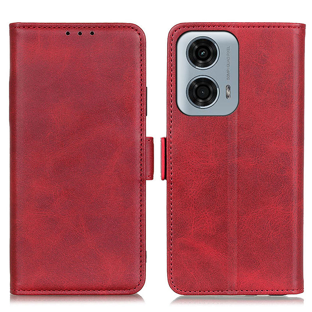 For Motorola Moto G04 4G / G24 4G Case Magnetic Side Buckle PU Leather Stand Phone Cover