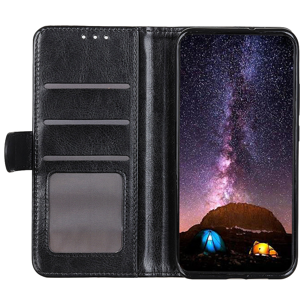 For Motorola Moto G04 4G / G24 4G Leather Wallet Case Crazy Horse Texture Phone Cover