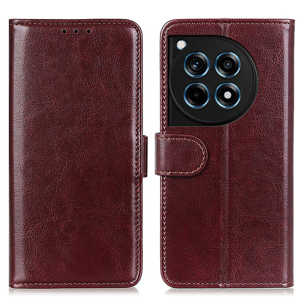 For OnePlus Ace 3 5G / 12R 5G Wallet Case Crazy Horse Texture Phone Leather Cover